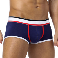 Mens Sexy Elastic Cotton Low Waist Breathable Boxer U Convex Pouch Underwear