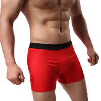 Mens Sexy Front Opening Cotton Solid Color U Convex Breathable Boxer Underwear