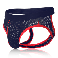 Mens Sexy Mesh Breathable U Convex Pouch Contrast Color Thongs
