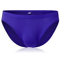 Mens Sexy Seamless Ice Silk Briefs Casual Low Rise Solid Color Underwear