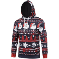 Mens Snowflake Santa 3d Printing Hoodies Christmas Holiday Personality Pullover Sweatshirt