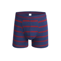 Mens Sport Casual Cotton Stripe Printing Comfortable Underwear U Convex Pouch Boxer Underpants