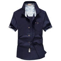 Mens Summer Casual Cotton Flax Breathable Wicking Short Sleeve Pocket Casual Shirts