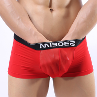 Mens Summer Mesh Sexy Transparent Low Waist Underwear Ice Silk Boxers