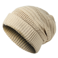 Mens Warm Soft Knitted Beanies Hats Solid Outdoor Skullies Bonnet Hat
