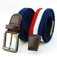 Mens Women Unisex Elastic Stretch Pin Buckle Belt Casual Weaving Jeans Waistband Strip