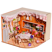 Merry Puzzle Sweet Home Habitat Room Diy Dollhouse Kit With Led Light Wood Decoration
