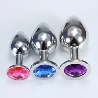 Metal Plated Jeweled Butt Plug Anal Insert Sexy Toy