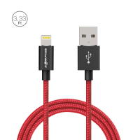 [Mfi Certified] Blitzwolf® Bw Mf5 2.4A Lightning Braided Data Cable 3.33Ft/1m With Magic Tape Strap