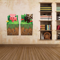 Minecraft Game 3d Pig And Onex Diy Home Decal Decor Wall Mural Decoration Sticker