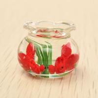 Mini Glass Fish Tank Miniature Transparent Aquarium Dollhouse Ornaments
