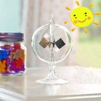 Mini Radiometer Light Mill Solar Power Sun Energy Clear Glass Spinning Vanes