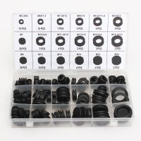 Mohoo® 125pcs Rubber Sealing Ring Black Grommets Gasket Assortment Kit