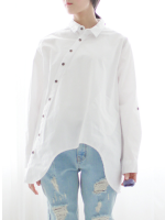 Mori Girl Oblique Buckle Irregular Blouse