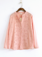 Mori Girl V Neck Embroidery Blouse