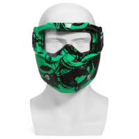 Motorcycle Helmet Detachable Modular Mask Shield Goggles Full Face Protect Clear Light Green Lens