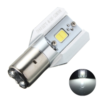 Motorcycle Led Headlight Dc 12 24v 12w H/l Cob Ba20d Bulb