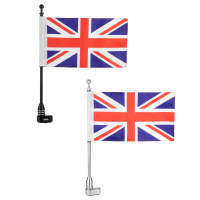 Motorcycle United Kingdom British Union Jack Flag Pole Luggage Rack Mount For Harley