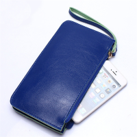 Multi Layer Pu Leather Hanging Stripe Lanyard Colorful Phone Wallet Purse For Phone Under 5.5 Inch