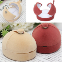 Multicolor Double Open Door Lint Ring Box Jewelry Earrings Gift Box
