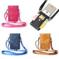 Multifunctional Magnet Double Zipper Wallet Phone Bag Sling Messenger Bag For Phone Under 6.3 Inches