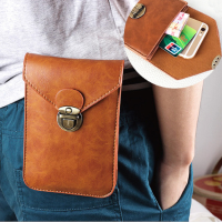 Multifunctional Pu Leather Waist Belt Waist Buckle Bag Phone Case For Phone Under 6 Inch