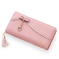 Multifunctional Tassels Cat Pendant Large Capacity Women Wallet Phone Bag For Phone Under 6.5 Inches