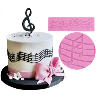 Music Silicone Mat Musical Notes Cake Mold Lace Wedding Fondant Cake Border Decorating Tool
