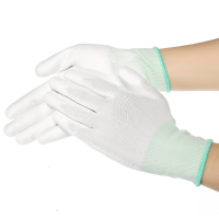 Mytec 1 Pair Anti Static Gloves Electronic Working Gloves Pu Coated Palm Coated Finger Protection
