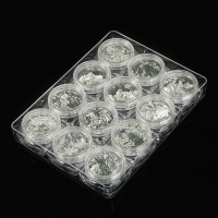 Nail Art Glitter Dust Powder Silver Sequins Sheets Tips Manicure 3d Decoration Set