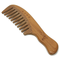 Natural Sandalwood No Static Handmade Wide Wooden Tooth Massage Comb Hair Care