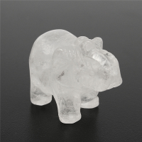 Natural White Crystal Aventurine Stone Lucky Elephant Feng Shui Statue
