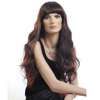 Navis Long Curly Wavy Dark Brown Wig Matt High Temperature Synthetic Fiber Hair