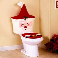 New Year Christmas Santa Toilet Seat Cover Set Bathroom Tissue Set Christmas Decorations For Home