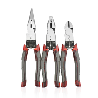 Newacalox 8'' Professional Tools Multifunction Wire Pliers Set Stripper Crimper Cutter Needle Nose Nipper Jewelry Tools Diagonal