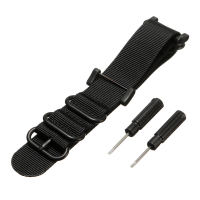 Nylon Climbing Watch Band Wristband Black 5 Ring Lugs Adapter For Suunto Core