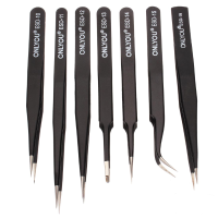 Onlyou® Esd 7pcs Bga Precision Tweezer Set Anti Static Tweezers Stainless Tweezers
