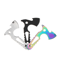 Outdoor 8 In 1 Edc Mini Pocket Axe Multifunctions Stainless Steel Camping Tool