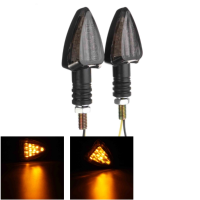 Pair 12v Motorcycle Motorbike Arrow Amber Led Turn Signal Indicators Light