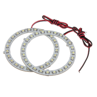 Pair 12v White Angel Eyes Headlight For Bmw 24smd Led Ring Car Light