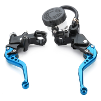 Pair 22mm 7/8 Inch Handlebar Brake Clutch Master Cylinder Lever Reservoir Motorcycle