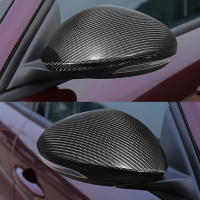 Pair Carbon Fiber Side Mirror Cover Cap For Alfa Romeo Giulia Quadrifoglio 17 18