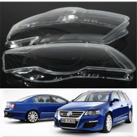 Pair Headlight Lens Cover Plastic Shell Lampshade For Vw Passat B6 R36
