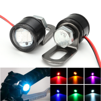 Pair Motorcycle Led Hawkeye Light Constant Mirror Mount Eagle Eye Drl Tail Lamp