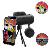 Panda 40x60 Hd Zoom Lens Camping Travel Waterproof Monocular Telescope+tripod+clip For Cell Phone