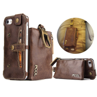 Pcol Multifunctional Leather Zipper Wallet Case With Card Slots Hook For Iphone 6/6s 4.7 Inch