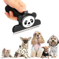 Pet Deshedding Tool And Grooming Brush For Dogs And Cats Stainless Steel Safety Blade