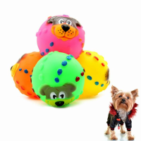 Pet Dog Sound Toy Squishy Rubber Squeaky Play Toy Lion Face 7 Diameter Sound Ball