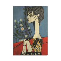 Picasso Jacqueline And Flowers Poster Kraft Paper Wall Poster Diy Wall Art 21 Inch X 14 Inch