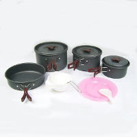 Picnic Cookware Non Stick Bowl Pot Pan Cooking Tools Set 4 5 People